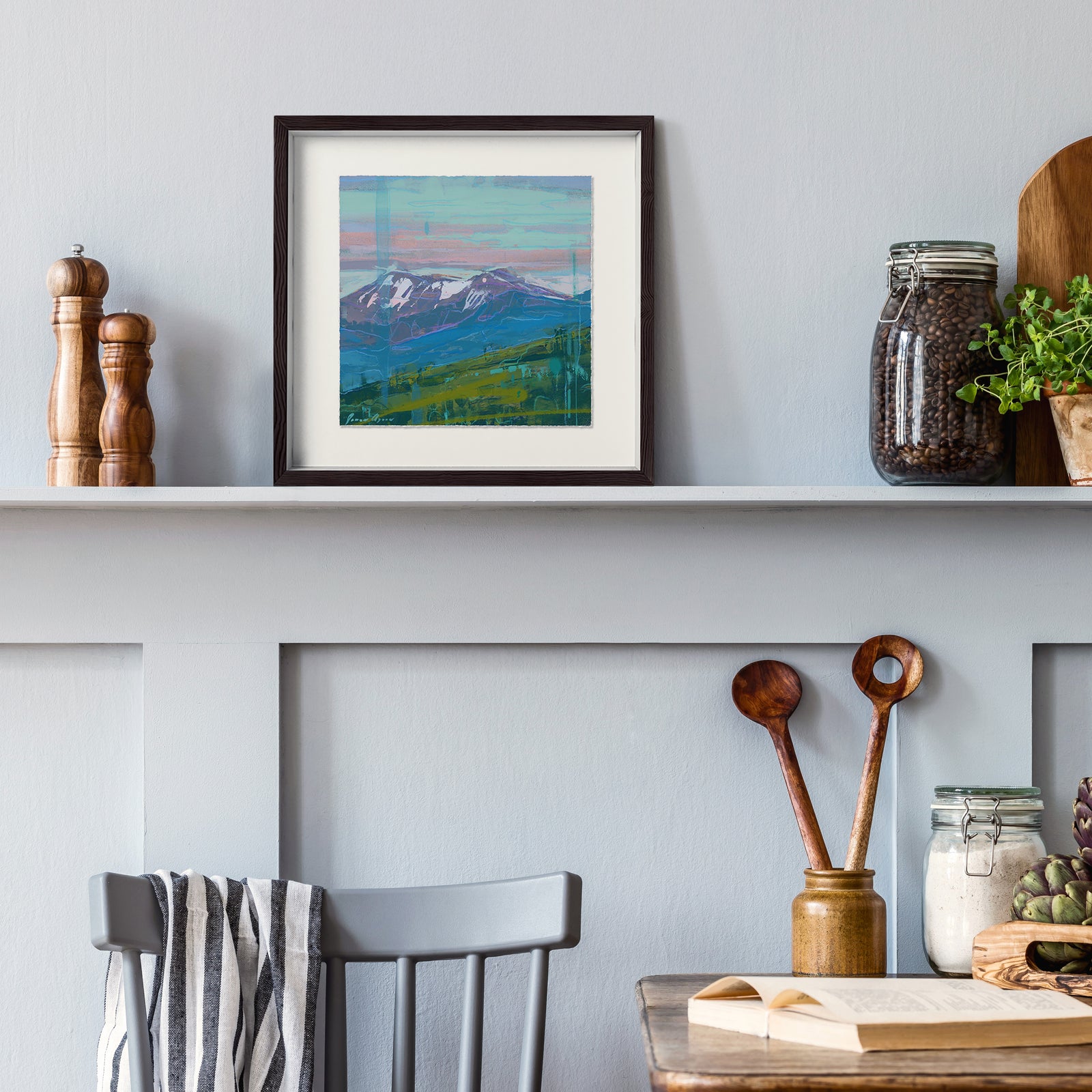 Mountain Silence 9x9 inch snowy mountain landscape by James Ayers