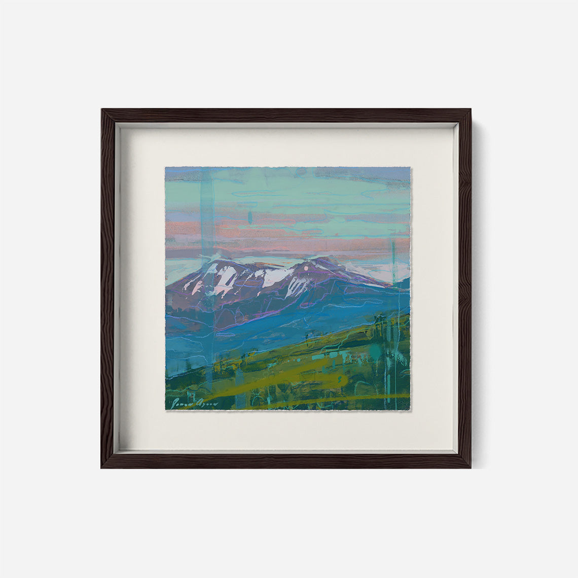 Mountain Silence 9x9 inch snowy mountain landscape by James Ayers