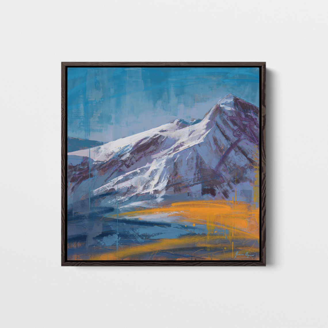 Touching the Sky – James Ayers Abstract Mountain Painting, 30x30